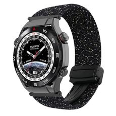 For Huawei Watch Ultimate 22mm Magnetic Buckle Braided Watch Band(Stars Black)