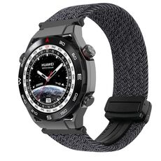 For Huawei Watch Ultimate 22mm Magnetic Buckle Braided Watch Band(Wine Red)
