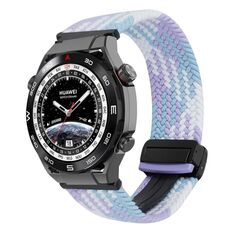 For Huawei Watch Ultimate 22mm Magnetic Buckle Braided Watch Band(Violet)