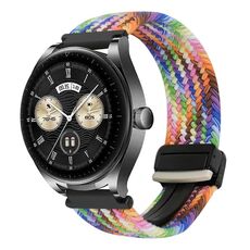 For Huawei Watch Buds 22mm Magnetic Buckle Braided Watch Band(Colorful)