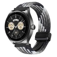 For Huawei Watch Buds 22mm Magnetic Buckle Braided Watch Band(Z Dark Chocolate)