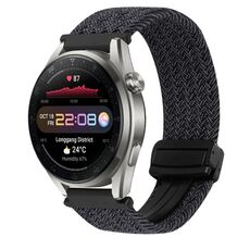 For Huawei Watch 3 Pro New 22mm Magnetic Buckle Braided Watch Band(Black)