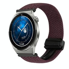 For Huawei Watch GT3 Pro 46mm 22mm Magnetic Buckle Braided Watch Band(Drop Cherry)