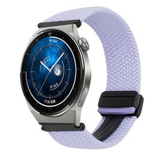 For Huawei Watch GT3 Pro 46mm 22mm Magnetic Buckle Braided Watch Band(Purple)