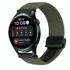 For Huawei Watch 3 22mm Magnetic Buckle Braided Watch Band(Metallic Gray)