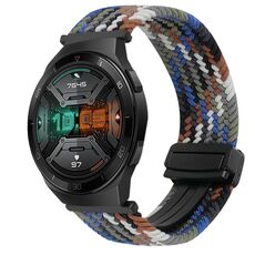 For Huawei Watch GT 2e 22mm Magnetic Buckle Braided Watch Band(Denim Colorful)