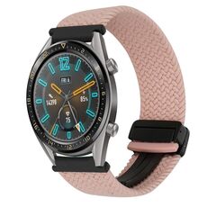 Per Huawei Watch GT 22mm Cinturino per orologio intrecciato con fibbia magnetica (rosa chiaro)