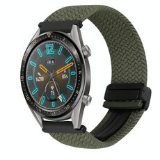 Per Huawei Watch GT 22mm Cinturino per orologio intrecciato con fibbia magnetica (grigio metallizzato)