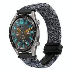 Per Huawei Watch GT 22mm Cinturino per orologio intrecciato con fibbia magnetica (nero grafite)