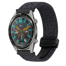 Per Huawei Watch GT 22mm Cinturino per orologio intrecciato con fibbia magnetica (nero)
