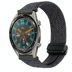 Per Huawei Watch GT 22mm Cinturino per orologio intrecciato con fibbia magnetica (rosso vino)