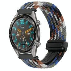 Per Huawei Watch GT 22mm Cinturino per orologio intrecciato con fibbia magnetica (denim colorato)
