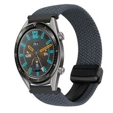 Per Huawei Watch GT 22mm Cinturino per orologio intrecciato con fibbia magnetica (grigio siderale)