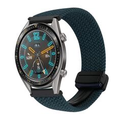Per Huawei Watch GT 22mm Cinturino per orologio intrecciato con fibbia magnetica (verde foresta)