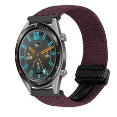 Per Huawei Watch GT 22mm Cinturino per orologio intrecciato con fibbia magnetica (Drop Cherry)
