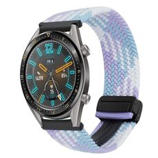 Per Huawei Watch GT 22mm Cinturino per orologio intrecciato con fibbia magnetica (viola)