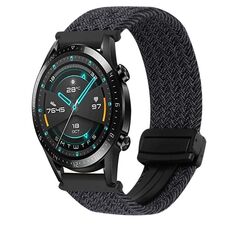 Per Huawei Watch GT2 46mm 22mm Cinturino per orologio con fibbia magnetica intrecciata (nero)