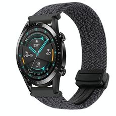 Per Huawei Watch GT2 46mm 22mm Cinturino per orologio con fibbia magnetica intrecciata (rosso vino)