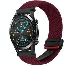 Per Huawei Watch GT2 46mm 22mm Cinturino per orologio intrecciato con fibbia magnetica (verde oliva)