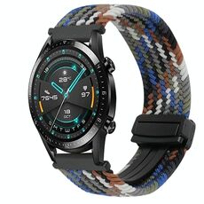 Per Huawei Watch GT2 46mm 22mm Cinturino per orologio con fibbia magnetica intrecciata (denim colorato)