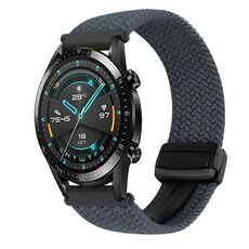 Per Huawei Watch GT2 46mm 22mm Cinturino per orologio intrecciato con fibbia magnetica (grigio siderale)