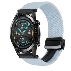Per Huawei Watch GT2 46mm 22mm Cinturino per orologio intrecciato con fibbia magnetica (blu)