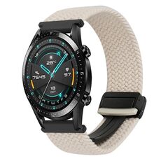 Per Huawei Watch GT2 46mm 22mm Cinturino per orologio con fibbia magnetica intrecciata (Starlight Black)