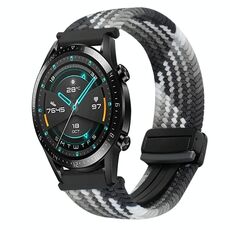 Per Huawei Watch GT2 46mm 22mm Cinturino per orologio con fibbia magnetica intrecciata (Z Cioccolato fondente)
