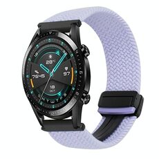 For Huawei Watch GT2 46mm 22mm Magnetic Buckle Braided Watch Band(Purple)