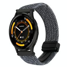 For Garmin Venu 3 22mm Magnetic Buckle Braided Watch Band(Metallic Gray)