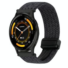 For Garmin Venu 3 22mm Magnetic Buckle Braided Watch Band(Graphite Black)