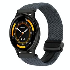 For Garmin Venu 3 22mm Magnetic Buckle Braided Watch Band(Space Gray)
