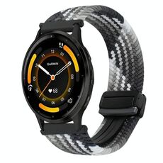 For Garmin Venu 3 22mm Magnetic Buckle Braided Watch Band(Dazzling Black)