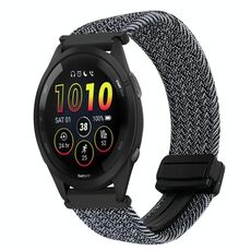 For Garmin Forerunner 265 Music 22mm Magnetic Buckle Braided Watch Band(Metallic Gray)