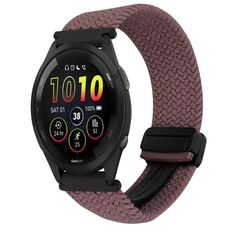 Per Garmin Forerunner 265 Music 22mm cinturino per orologio con fibbia magnetica intrecciata (viola fumo)