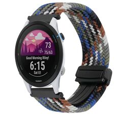 For Garmin Forerunner 255 Music 22mm Magnetic Buckle Braided Watch Band(Denim Blue)