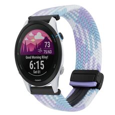 For Garmin Forerunner 255 Music 22mm Magnetic Buckle Braided Watch Band(Violet)