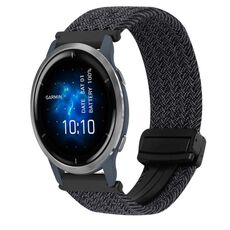 For Garmin Venu 2 22mm Magnetic Buckle Braided Watch Band(Graphite Black)