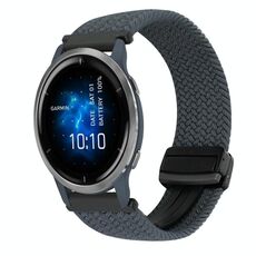 For Garmin Venu 2 22mm Magnetic Buckle Braided Watch Band(Space Gray)