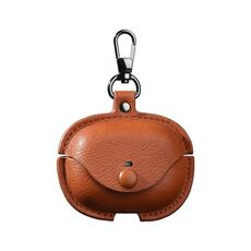 Per Redmi Buds 5 Pro / Buds 4 Pro Custodia protettiva per auricolari in pelle con gancio (marrone chiaro)