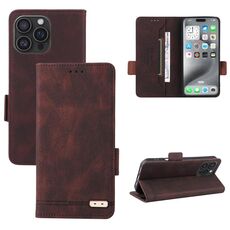 Per iPhone 16 Pro Max Custodia in pelle con chiusura magnetica (marrone)