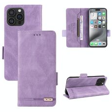 Per iPhone 16 Pro Max Custodia in pelle con chiusura magnetica (viola)