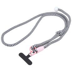 Cordino lungo in nylon con perline grandi anti-smarrimento per telefono cellulare (nero)