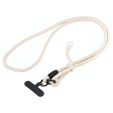 Cordino lungo in nylon con perline grandi anti-smarrimento per telefono cellulare (cachi)