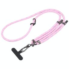 Cordino lungo anti-smarrimento regolabile per telefono cellulare in twill (rosa)