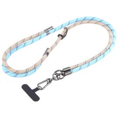 Cordino lungo anti-smarrimento regolabile per cellulare con abbinamento di colori (blu cachi)