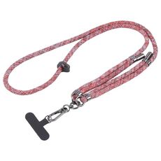 Cordino lungo anti-smarrimento regolabile per cellulare da 8 mm (rosso scuro nero)