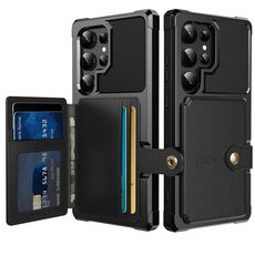 Per Samsung Galaxy S24 Ultra 5G Portafoglio magnetico Custodia in pelle per telefono (nero)