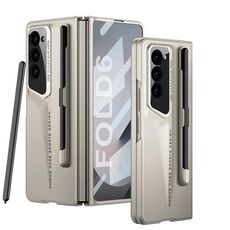 Per Samsung Galaxy Z Fold6 GKK Integrated Blade Custodia per telefono ultrasottile a copertura totale con slot per penna, penna non inclusa (grigio titanio)