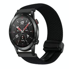 For Honor Watch GS 3i 22mm Magnetic Buckle Braided Watch Band(Metallic Black)